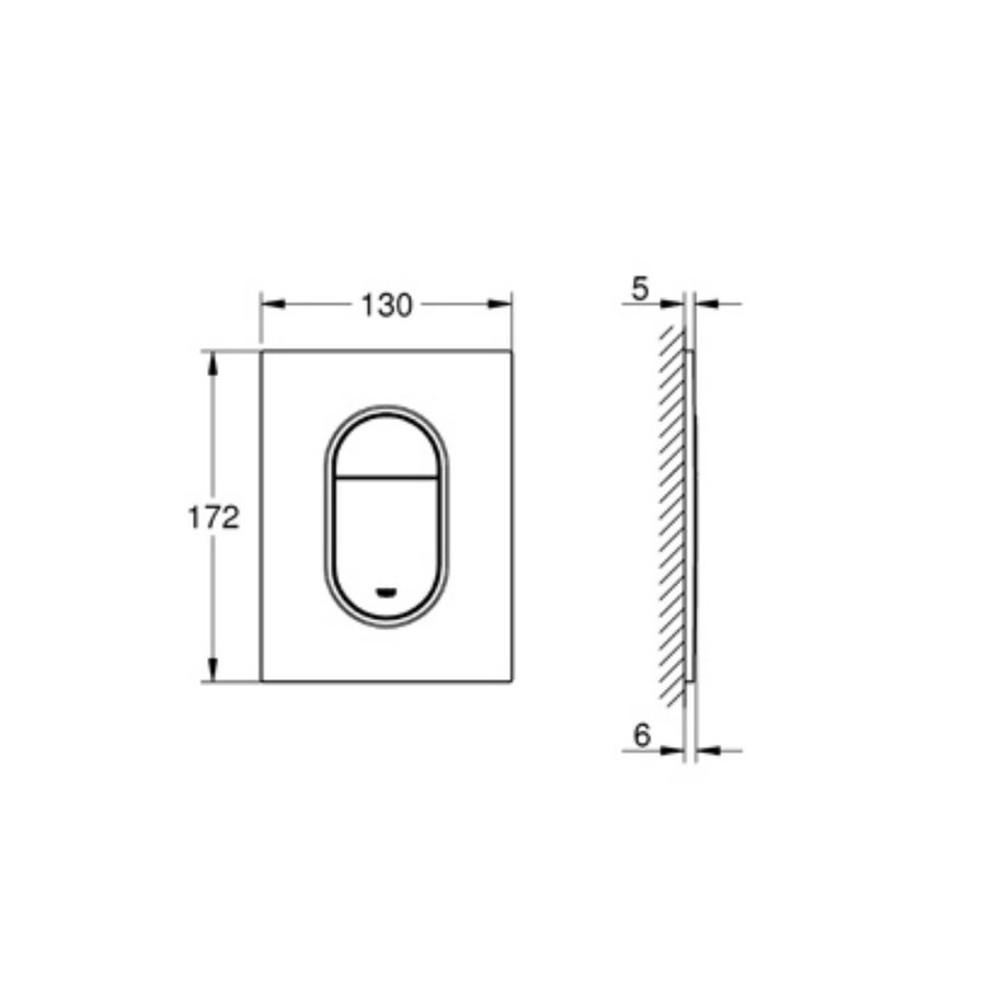 Bedieningsplaat Grohe Arena Cosmopolitan S WC DF 13x17,2cm MatChroom