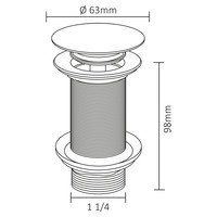 Wastafel Afvoerplug Differnz Pop Up Design 9.8 cm Mat Chroom