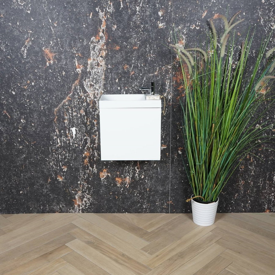 AKTIE! Fonteinmeubel Boss & Wessing Paris 40 cm Hoogglans Wit (1 kraangat)