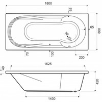 Ligbad Fontana Wit 160X70X41 Cm