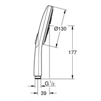 Handdouche Grohe Rainshower SmartActive 130 Rond 13cm Chroom/Wit