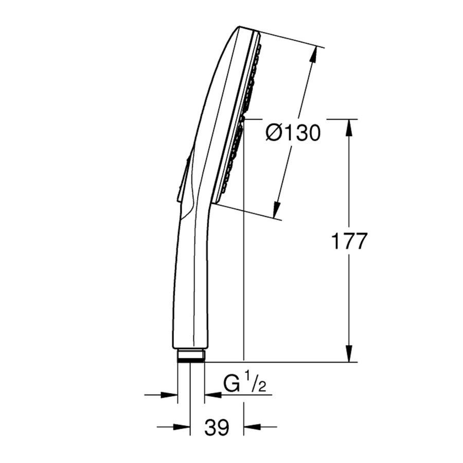 Handdouche Grohe Rainshower SmartActive 130 Rond 13cm Hard Graphite