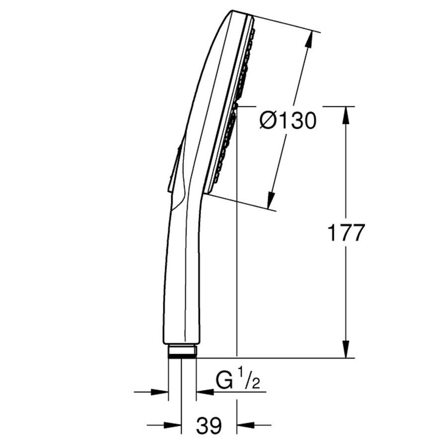 Handdouche Grohe Rainshower SmartActive 130 Rond 13cm Supersteel