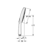 Handdouche Grohe Rainshower SmartActive 130 Rond 13cm Warm Sunset