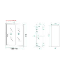 Schuifdeur Aqua Splash Vidrios Douchedeur 140x200 cm 8 mm NANO Mat Zwart