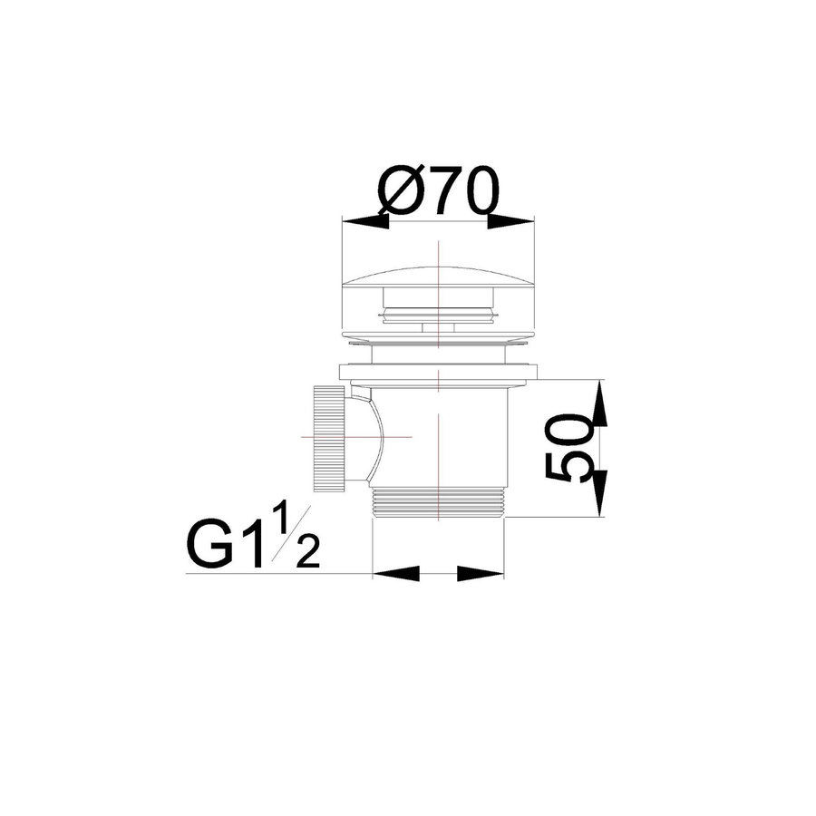 Badafvoer Aqua Splash Clickwaste 5/4 Voor Vrijstaand Bad Mat Wit