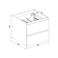 Wastafelmeubel Aqua Splash Maia Onderkast Zonder Topblad 60 cm Mat Zwart