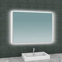 Badkamerspiegel Aqua Splash Luc Rechthoek Inclusief LED Verlichting Backlight 100 cm