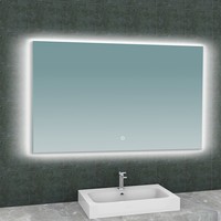 Badkamerspiegel Aqua Splash Luc Rechthoek Inclusief LED Verlichting Backlight 120 cm