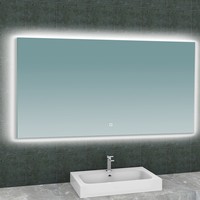 Badkamerspiegel Aqua Splash Luc Rechthoek Inclusief LED Verlichting Backlight 140 cm