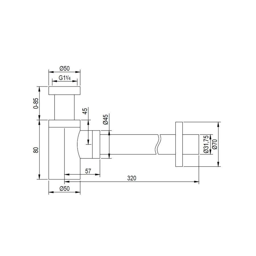 Sifon Design Brauer Gold Edition Mini Geborsteld Goud