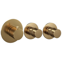 Badkraan Inbouw Set Brauer Gold Edition Thermostatisch met Badvulcombinatie en Staaf Handdouche Geborsteld Goud