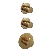 Regendoucheset Inbouw Brauer Gold Edition Thermostatisch 30cm met Plafondarm, Glijstang en Handdouche 3-Standen Losse Stopkranen Geborsteld Goud