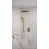Regendoucheset Inbouw Brauer Gold Edition Thermostatisch 30cm met 3-Weg Omstelling, Wandarm, Glijstang en 3-Standen Handdouche Geborsteld Goud