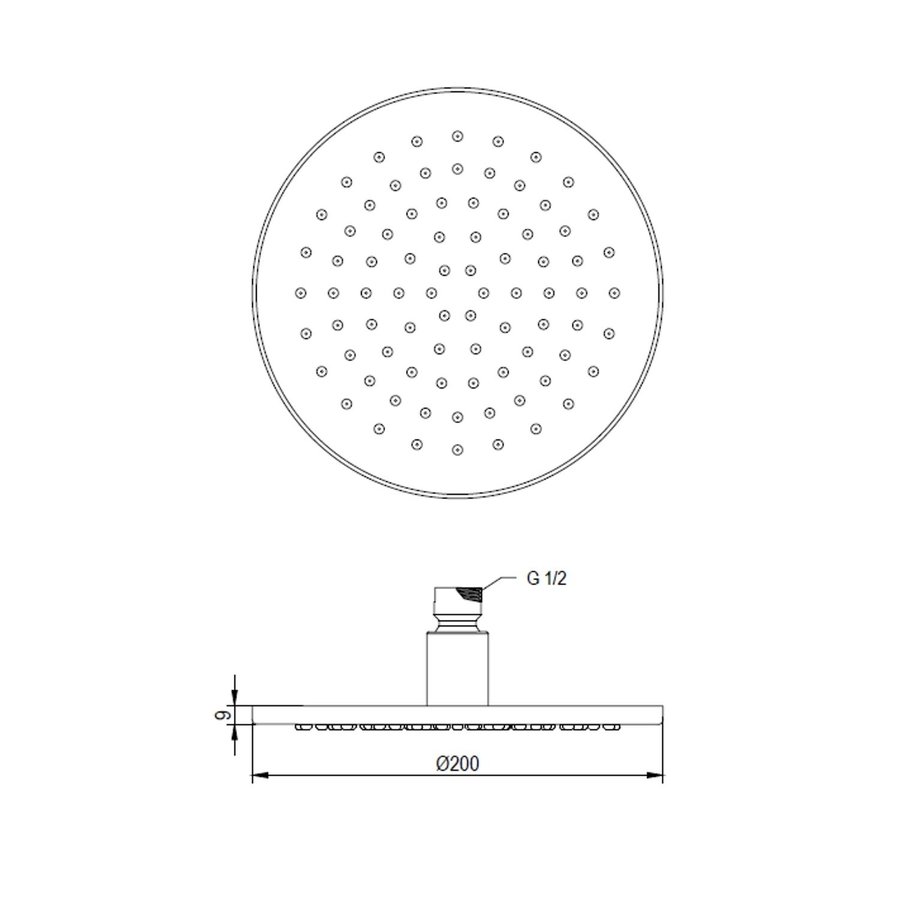Regendouche Kop Brauer Gold Edition 20 cm Geborsteld Goud