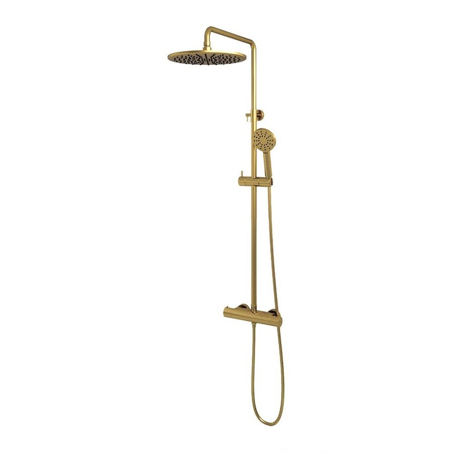 Regendoucheset Opbouw Brauer Gold Edition 30 cm Thermostatisch met Handdouche 3-Standen Geborsteld Goud