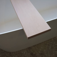 Badplank Gliss Shelf Recht 90 cm Massief Eikenhout Wit Olie