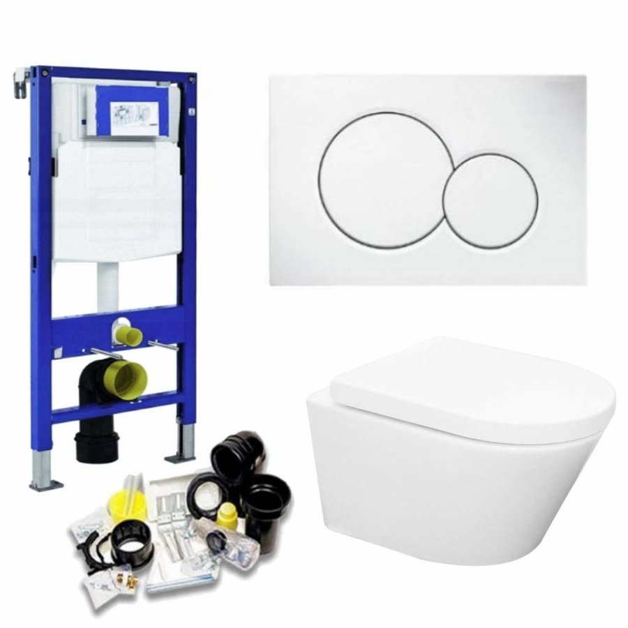 UP320 Toiletset 36 Aqua Splash Vesta Rimless Met Sigma Drukplaat