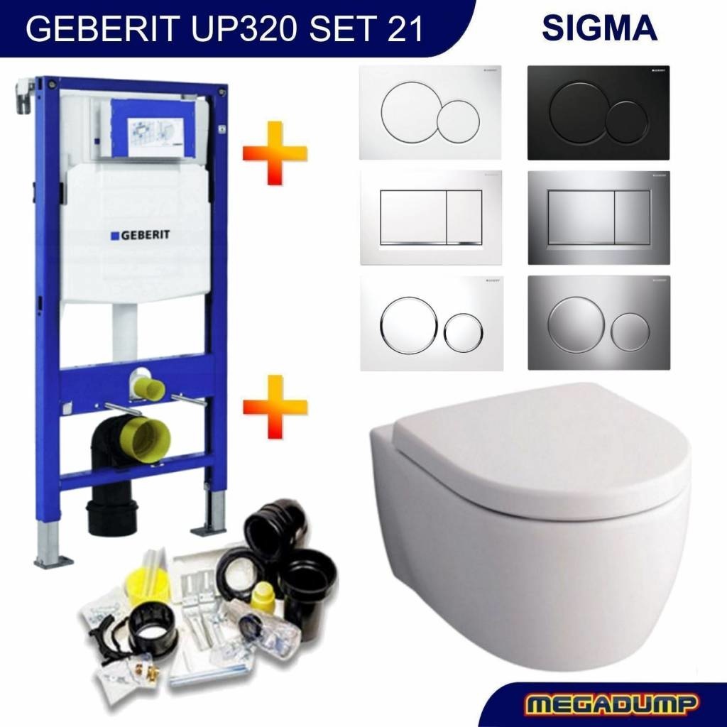 Geberit Up320 Toiletset Geberit Sphinx 345 Met Bril En Drukplaat | Complete Toiletsets - Megadump Wormer