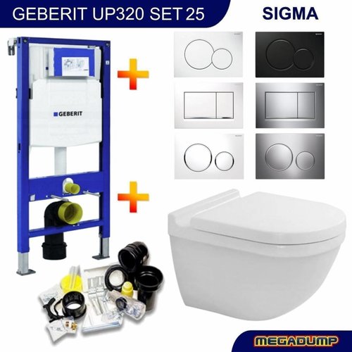 Up320 Toiletset 25 Duravit Starck 3.0 Met Bril En Drukplaat 