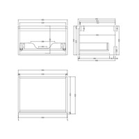 Badkamermeubel Gliss Eros 60 cm Met Wastafel (Verschillende Kleuren)