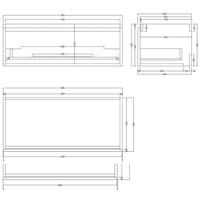 Badkamermeubel Gliss Eros 100 cm Met Wastafel (Verschillende Kleuren)