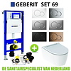 Geberit UP320 Toiletset set69 Geberit ONE Rimless Diepspoel Turboflush Wit met Sigma 01 drukplaat