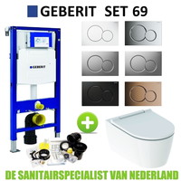 Geberit UP320 Toiletset set69 Geberit ONE Rimless Diepspoel Turboflush Wit met Sigma 01 drukplaat