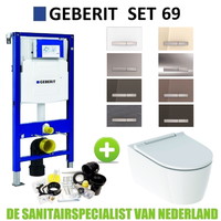 Geberit UP320 Toiletset set69 Geberit ONE Rimless Diepspoel Turboflush Wit met Sigma 50 drukplaat