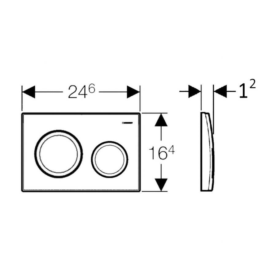 Geberit Sigma 8 (UP720) Toiletset set62 Mudo Rimless Met Sigma 20 Drukplaat