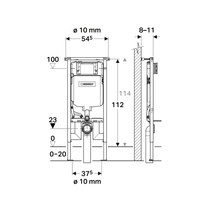 Geberit Sigma 8 (UP720) Toiletset set62 Mudo Rimless Met Sigma 20 Drukplaat