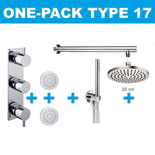 Wiesbaden one-pack inbouwthermostaatset type 17 (20cm) 