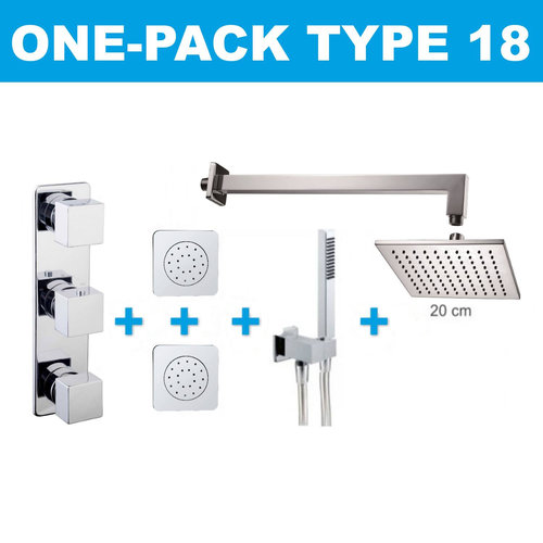 Wiesbaden one-pack inbouwthermostaatset type 18 (20cm) 