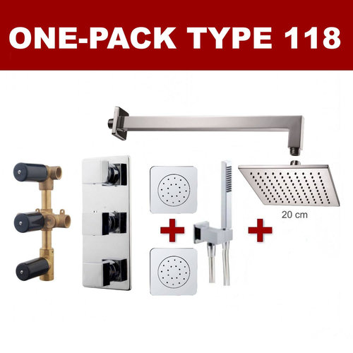 Wiesbaden one-pack inbouwthermostaatset type 118 