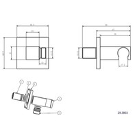 Wiesbaden one-pack inbouwthermostaatset type 124 (20cm ufo)