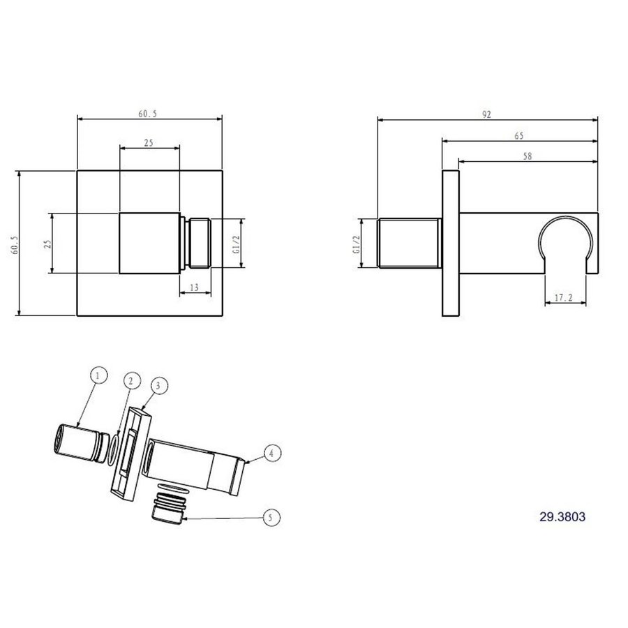 Wiesbaden one-pack inbouwthermostaatset type 124 (20cm ufo)