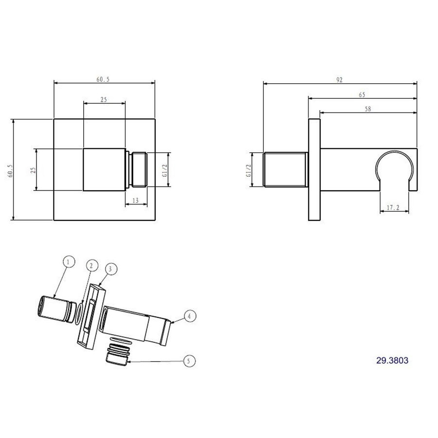 Wiesbaden one-pack inbouwthermostaatset type 126 (20cm ufo)