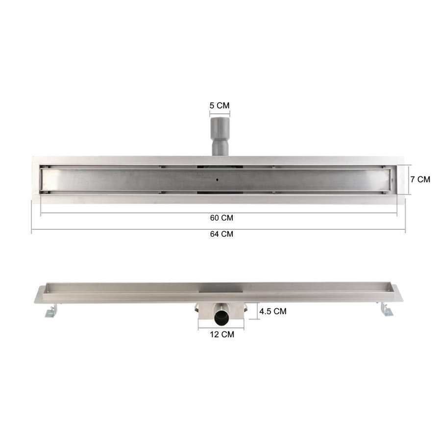 Douchegoot Wiesbaden Eco RVS Met Flens 60CM