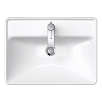 Wastafel Duravit D-Neo Inbouw Met Overloop Kraanvlak 1 Kraangat 60 cm Hoogglans Wit