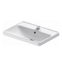 Wastafel Duravit D-Neo Inbouw Met Overloop Kraanvlak 1 Kraangat 60 cm Hoogglans Wit