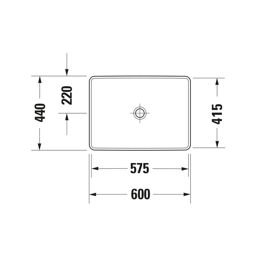 Wastafel Duravit D-Neo Inbouw Zonder Kraangat 60 cm Hoogglans Wit