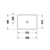 Wastafel Duravit D-Neo WonderGliss Inbouw Zonder Kraangat 60 cm Hoogglans Wit