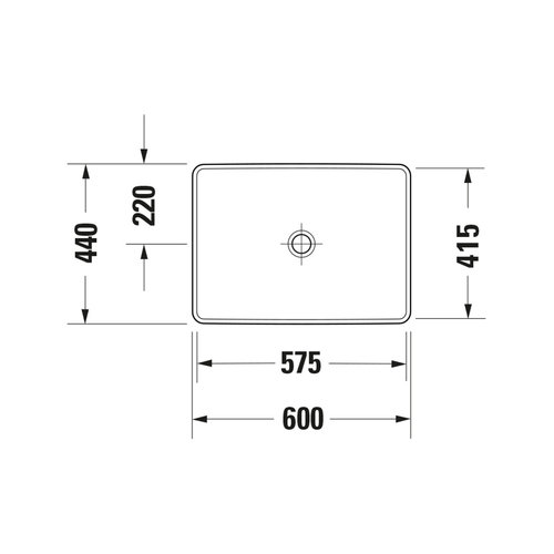 Wastafel Duravit D-Neo WonderGliss Inbouw Zonder Kraangat 60 cm Hoogglans Wit 