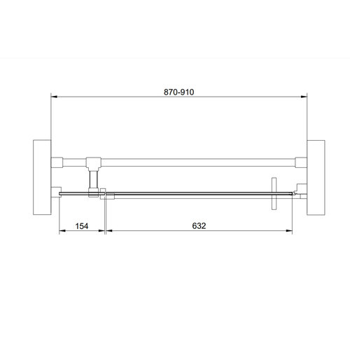 Nisdeur Van Rijn ST05 Draaideur Met Vaste Wand 90x200 cm 8 mm Chroom 