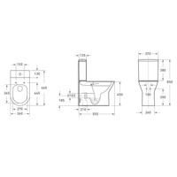 Duoblok VM X-Comfort Verhoogd Rimless (Inclusief zitting en reservoir) Universele Muuraansluiting H/PK Wit