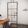 AQS Inloopdouche Frame 60x200 cm 8mm NANO Glas Mat Zwart Raster
