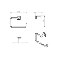 Toiletrolhouder Sapho Colorado 20x13.7 Chroom