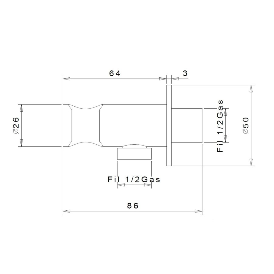 Opsteek Handdouchehouder Sapho met Wateruitlaat Rond Mat Zwart
