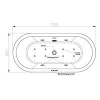 Whirlpool Wiesbaden Libero Vrijstaand Ligbad 170x80x59 cm Inclusief Waste Wit