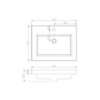 Badkamermeubel Sanilux PL 60 Greeploos Incl Spiegel En Wastafel Light Wood Multiplex 60x47x50 cm